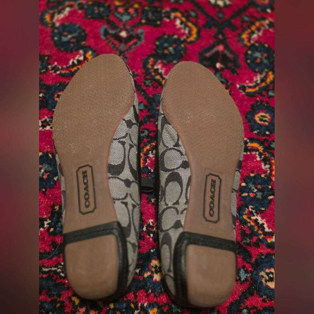COACH - Women's Black and Gray Ballet Flats - Picture 2 of 5